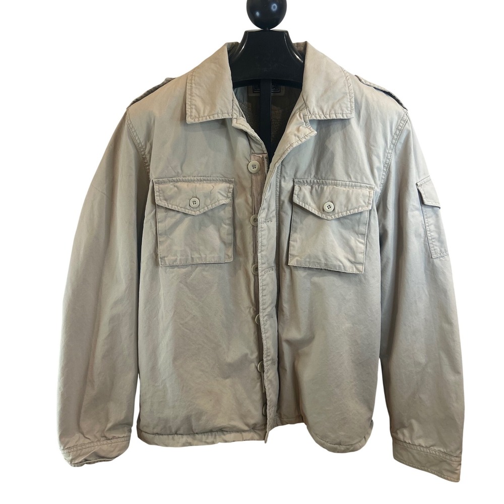 Converse‎ One Star Mens Khaki Sherpa Lined Military Field Jacket Tan Large